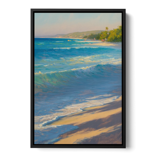 Palancar Beach Waters - Black Framed Canvas Wall Art - Front