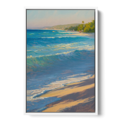 Palancar Beach Waters - White Framed Canvas Wall Art - Front