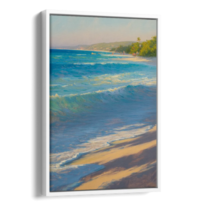 Palancar Beach Waters Side - White Canvas Wall Art