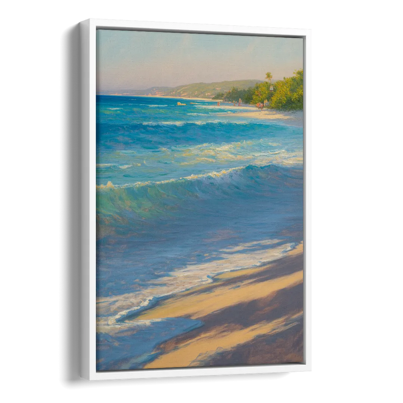 Palancar Beach Waters Side - White Canvas Wall Art