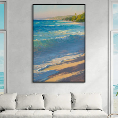 Palancar Beach Waters Living Room - Black Canvas Wall Art