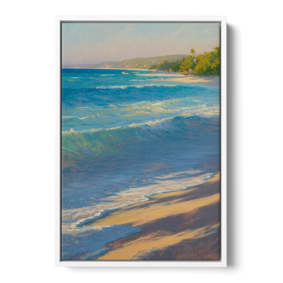 Palancar Beach Waters Front - White Canvas Wall Art