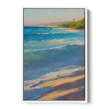 Palancar Beach Waters Front - White Canvas Wall Art