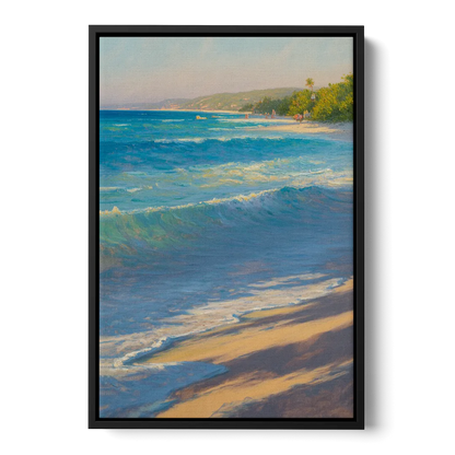Palancar Beach Waters Front - Black Canvas Wall Art