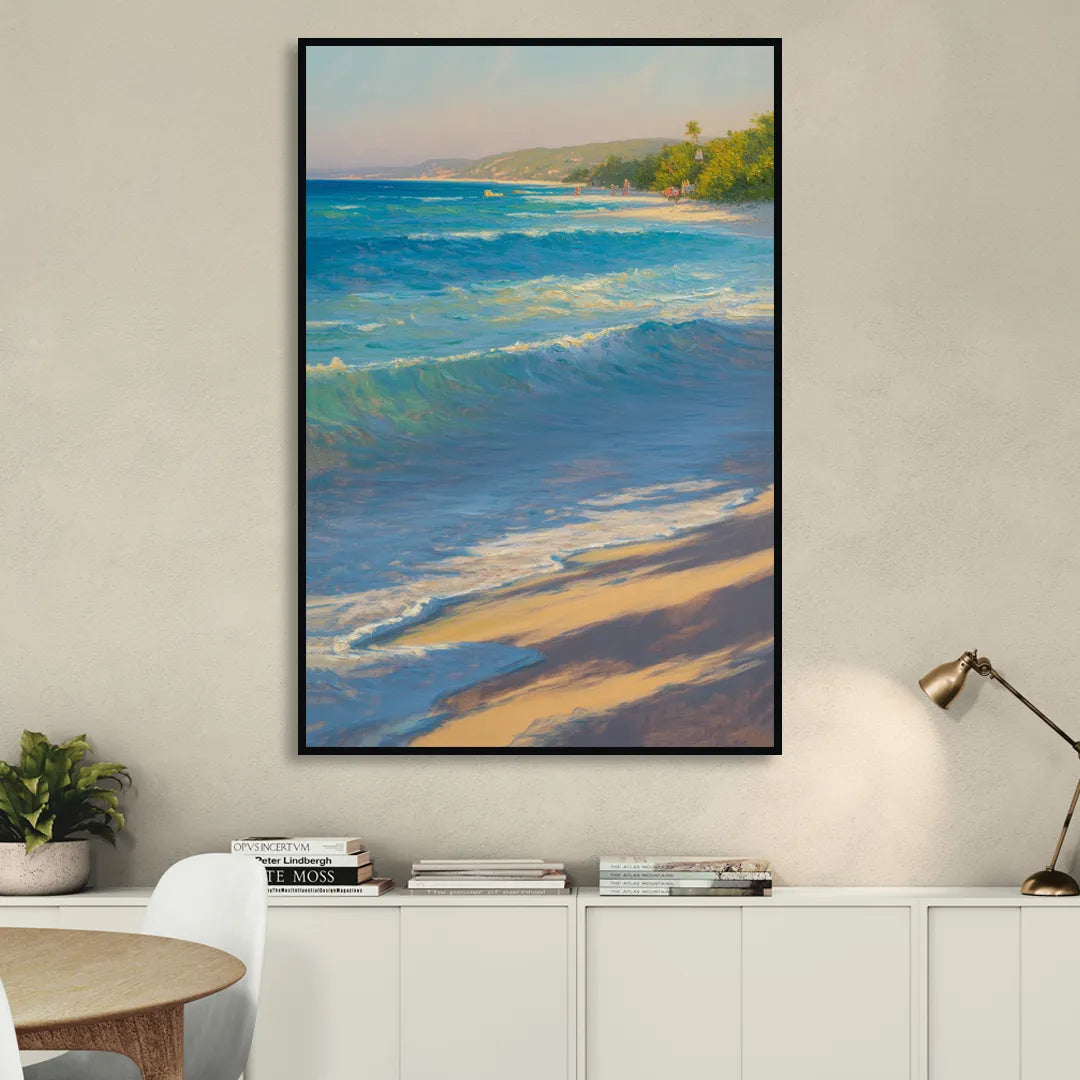 Palancar Beach Waters Sitting Room - Black Canvas Wall Art
