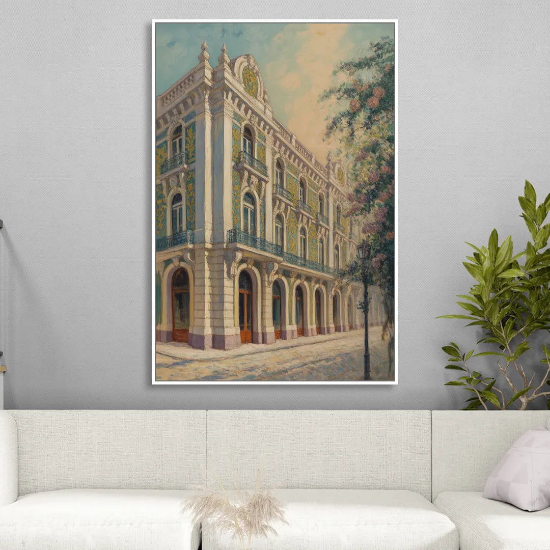 Palácio da Bolsa Elegance Sitting Room - White Canvas Wall Art