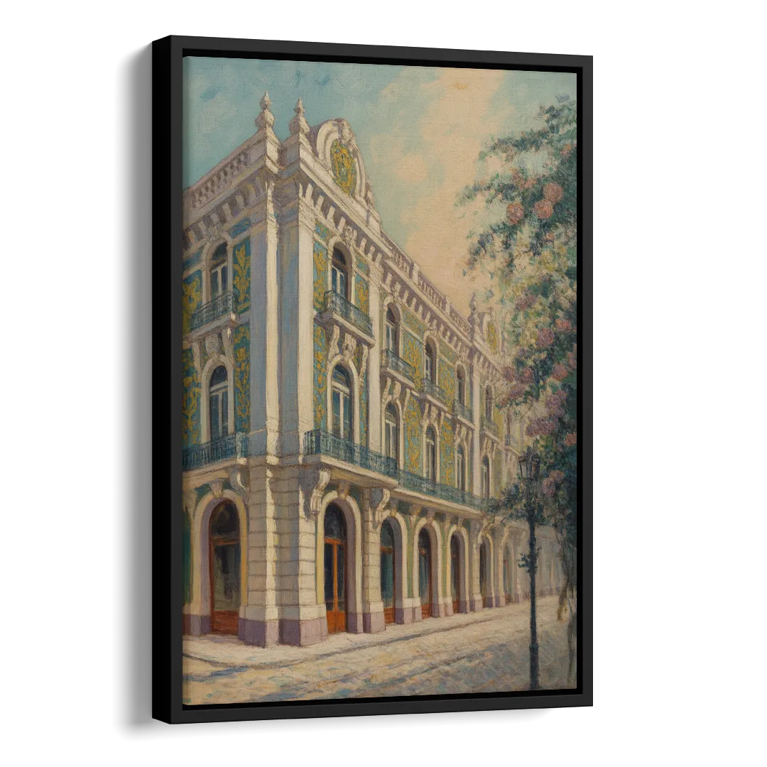 Palácio da Bolsa Elegance Side - Black Canvas Wall Art