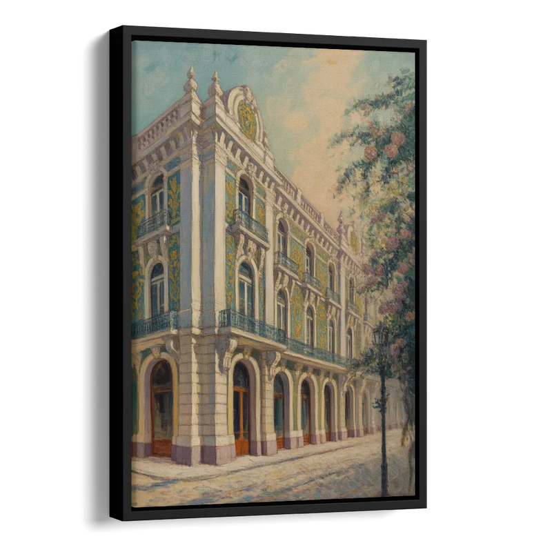 Palácio da Bolsa Elegance Side - Black Canvas Wall Art