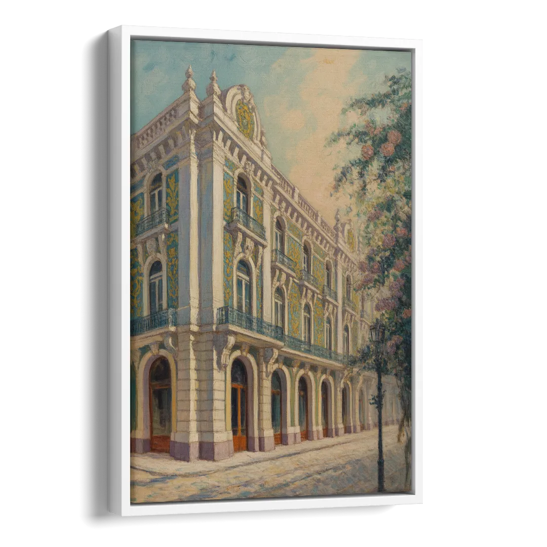 Palácio da Bolsa Elegance Side - White Canvas Wall Art