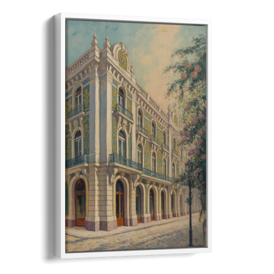 Palácio da Bolsa Elegance Side - White Canvas Wall Art