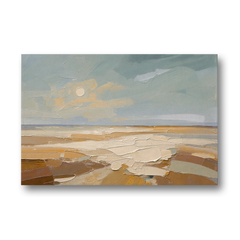 Pale Sun Over Sand Plain in Plaster Texture - Canvas Wall Art - Front