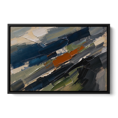 Palette Knife Abstract Art Storm Break for a Men's Office - Black Framed Canvas Wall Art - Front
