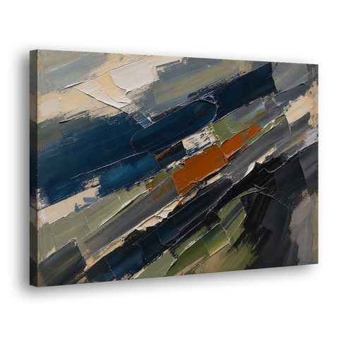 Palette Knife Abstract Art Storm Break for a Men's Office - Canvas Wall Art - Side
