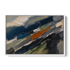 Palette Knife Abstract Art Storm Break for a Men's Office - White Framed Canvas Wall Art - Front