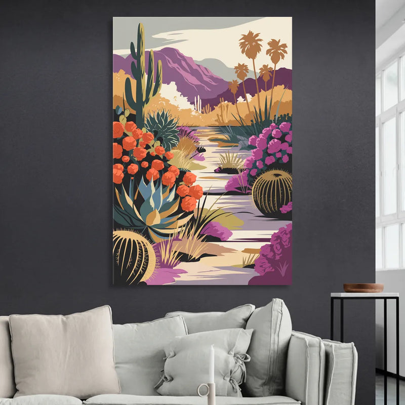 Palm Springs Desert Bloom Living Room - Canvas Wall Art