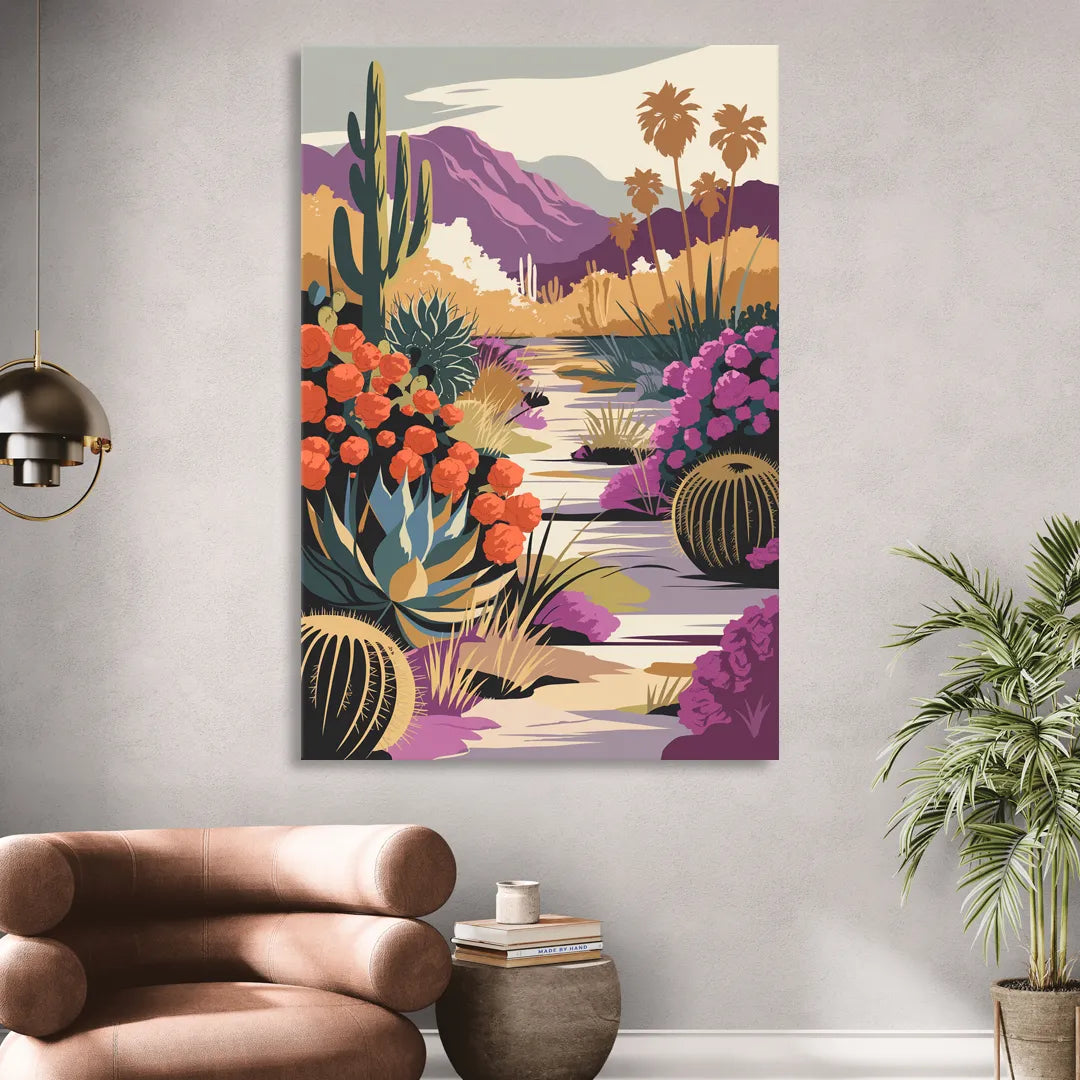 Palm Springs Desert Bloom Sitting Room - Canvas Wall Art