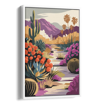 Palm Springs Desert Bloom Side - White Canvas Wall Art