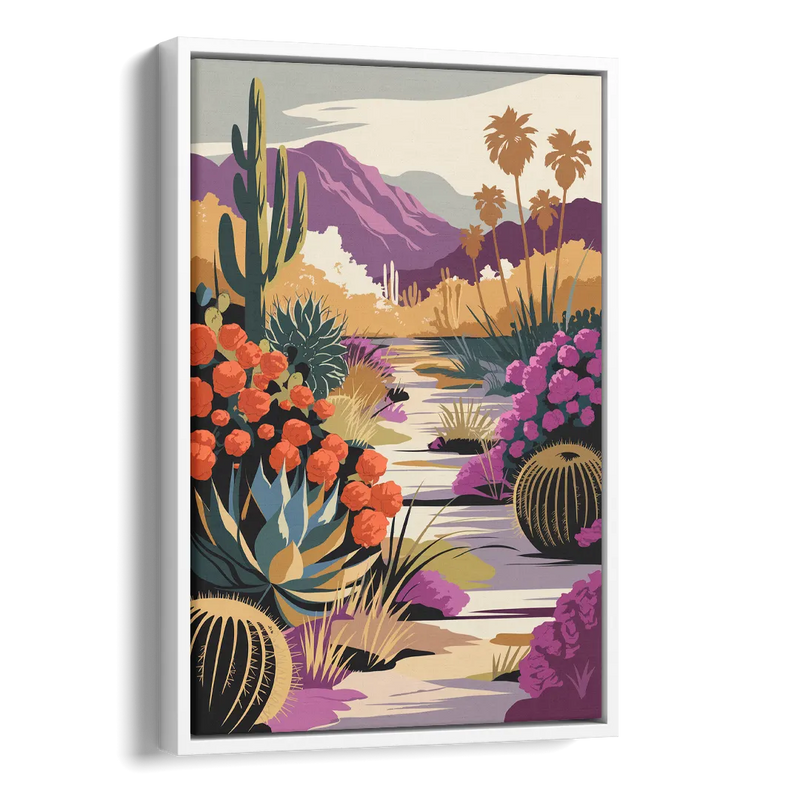 Palm Springs Desert Bloom Side - White Canvas Wall Art