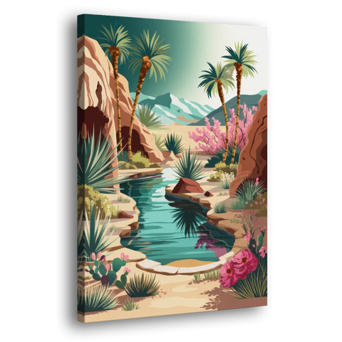 Palm Springs Desert Oasis - Canvas Wall Art - Side