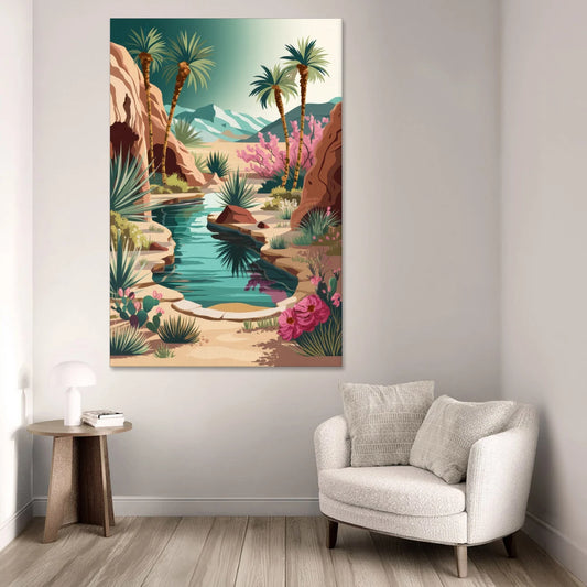 Palm Springs Desert Oasis - Canvas Wall Art - Sofa - 40x60