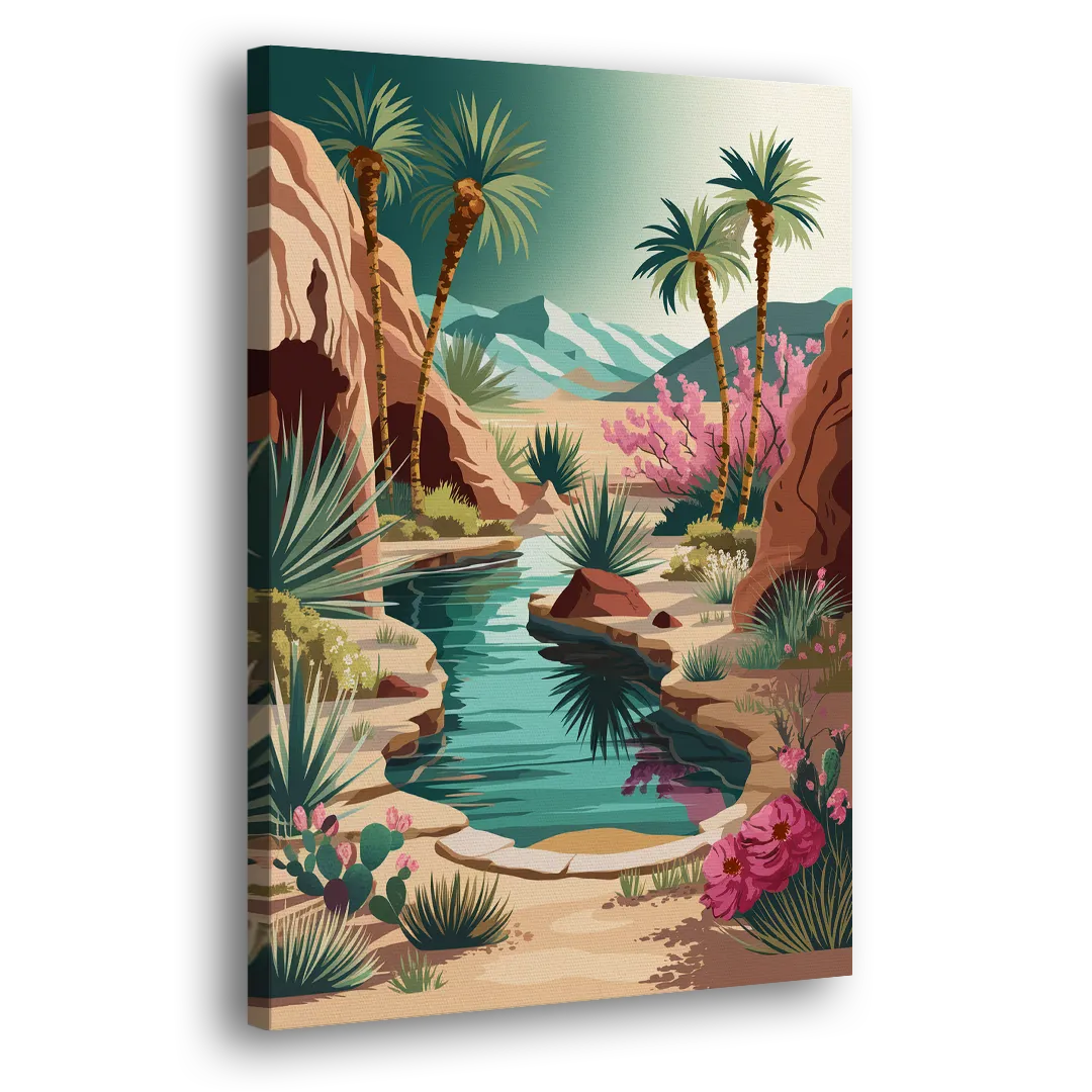 Palm Springs Desert Oasis Side - Canvas Wall Art