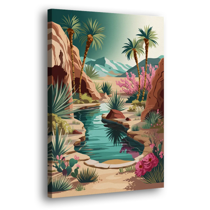 Palm Springs Desert Oasis Side - Canvas Wall Art