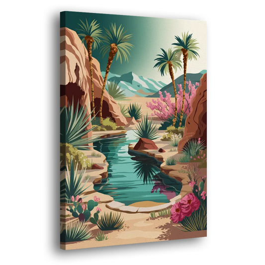 Palm Springs Desert Oasis Side - Canvas Wall Art