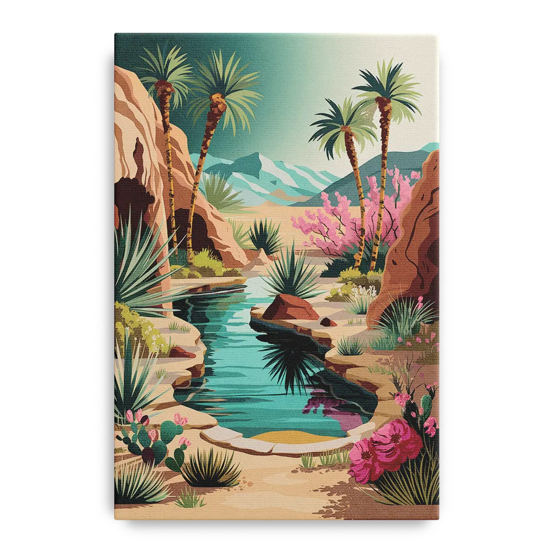 Palm Springs Desert Oasis Front - Canvas Wall Art