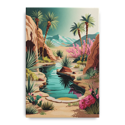 Palm Springs Desert Oasis Front - Canvas Wall Art