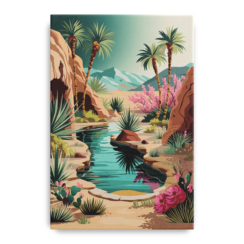 Palm Springs Desert Oasis Front - Canvas Wall Art