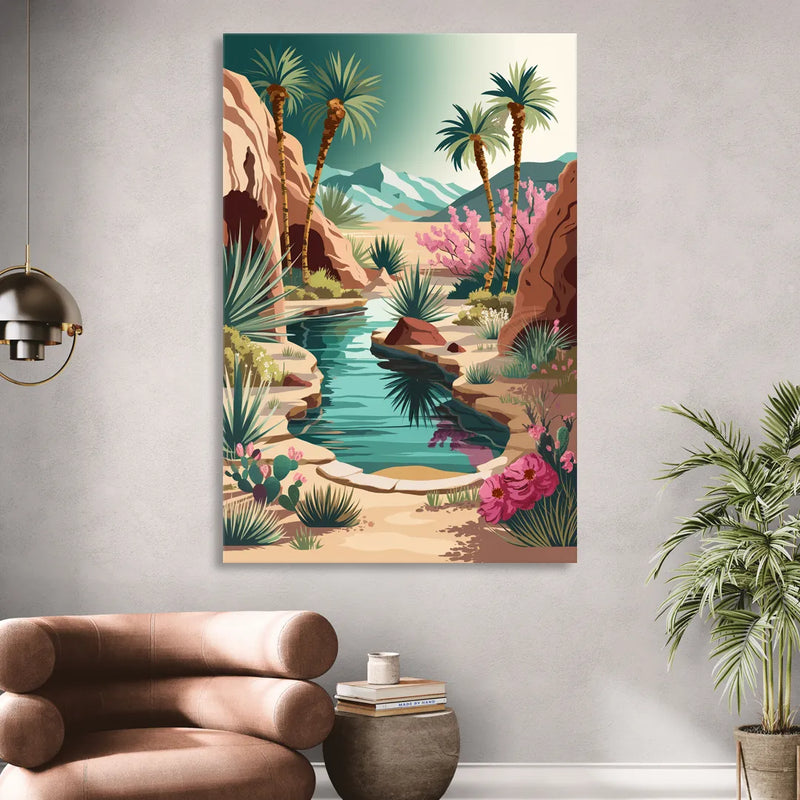 Palm Springs Desert Oasis Living Room - Canvas Wall Art