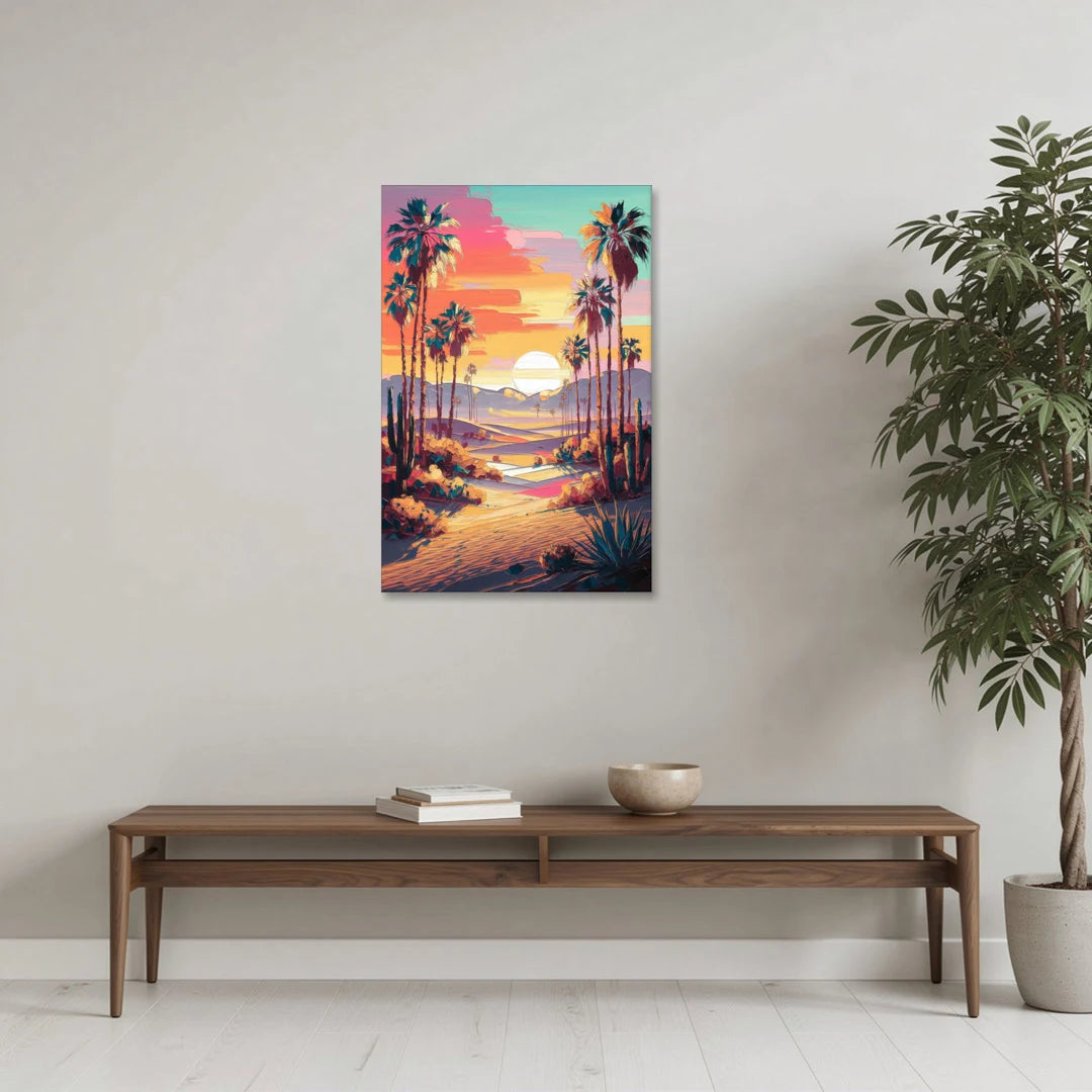 Palm Springs Desert Sunset - Canvas Wall Art - Coffee Table - 24x36