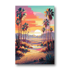 Palm Springs Desert Sunset - Canvas Wall Art - Front