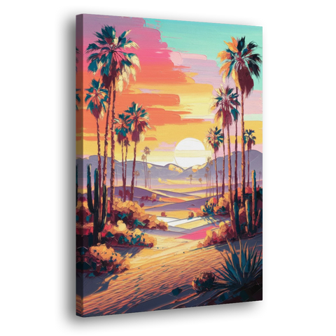 Palm Springs Desert Sunset - Canvas Wall Art - Side
