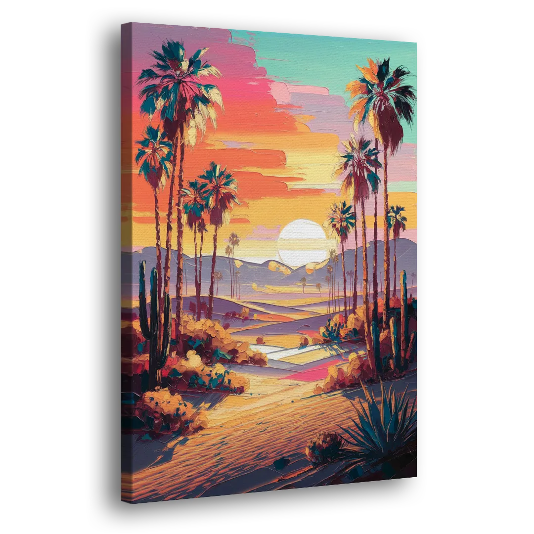Palm Springs Desert Sunset Side - Canvas Wall Art
