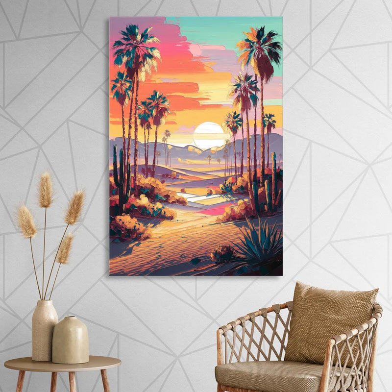 Palm Springs Desert Sunset Sitting Room - Canvas Wall Art