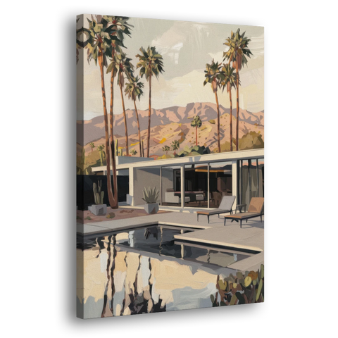Palm Springs Mid Century Vibes - Canvas Wall Art - Side