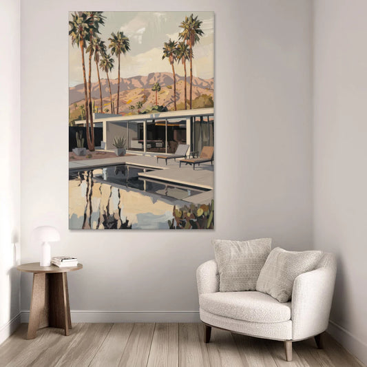 Palm Springs Mid Century Vibes - Canvas Wall Art - Sofa - 40x60