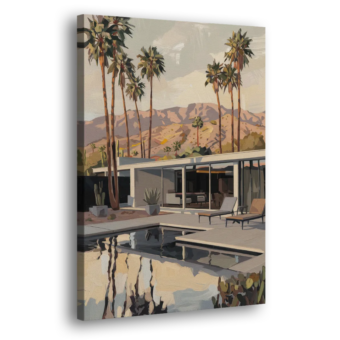Palm Springs Mid Century Vibes Side - Canvas Wall Art