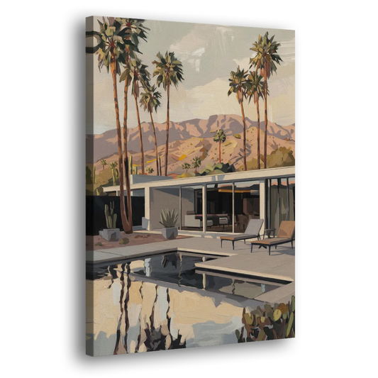 Palm Springs Mid Century Vibes Side - Canvas Wall Art