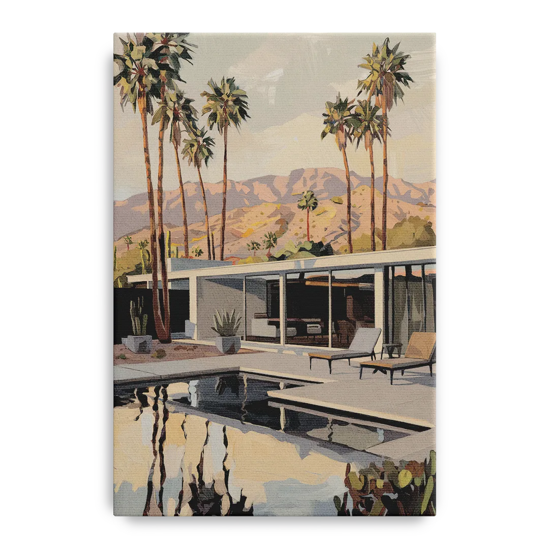 Palm Springs Mid Century Vibes Front - Canvas Wall Art