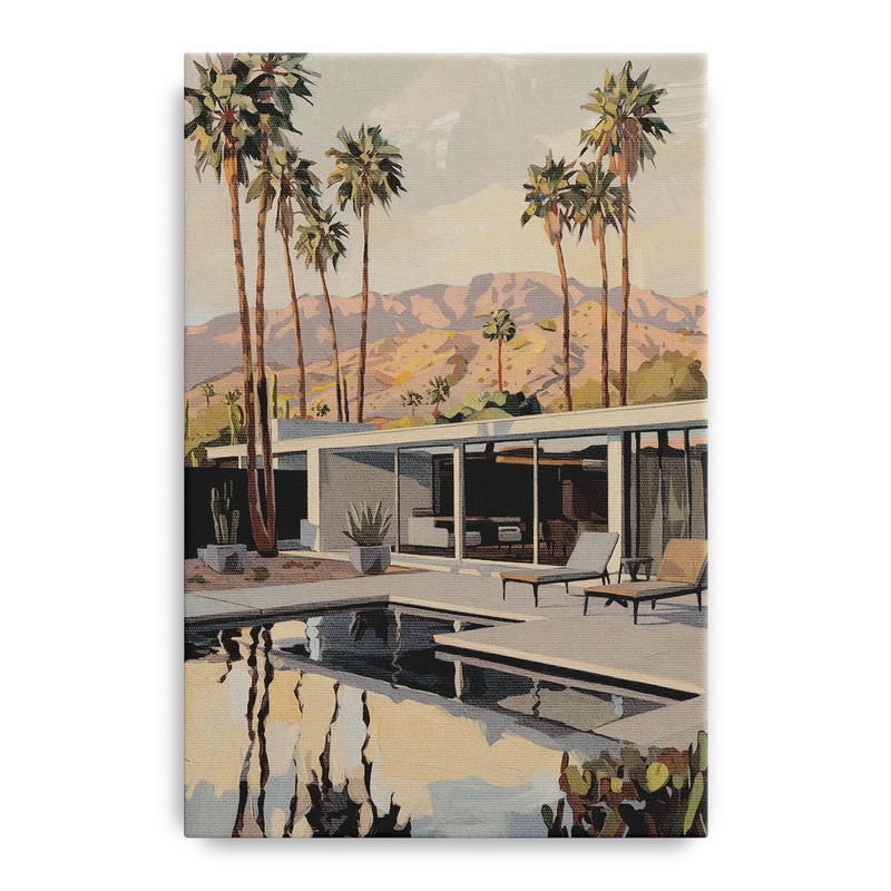 Palm Springs Mid Century Vibes Front - Canvas Wall Art