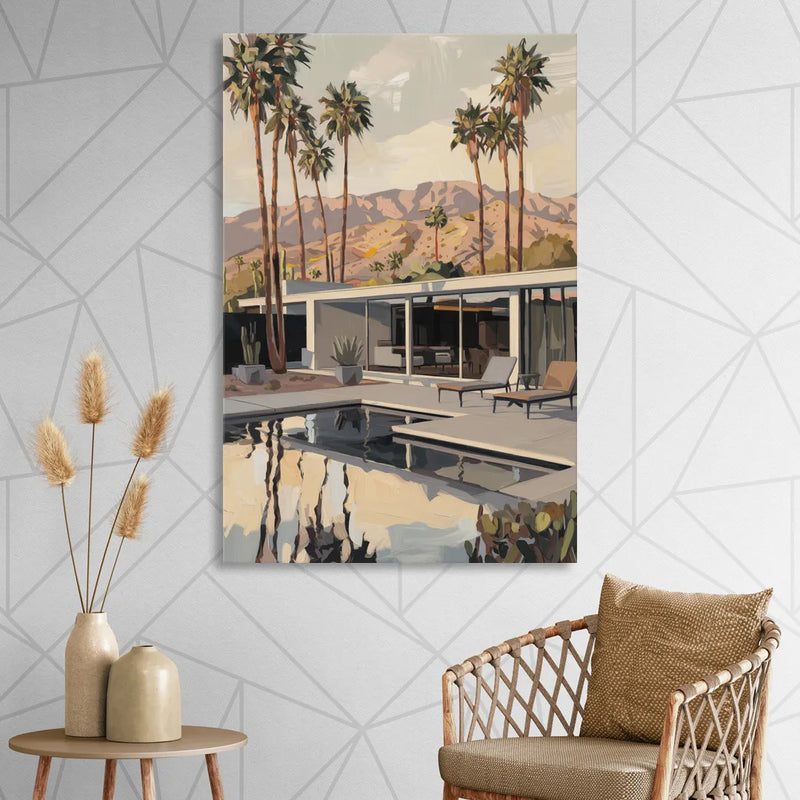 Palm Springs Mid Century Vibes Living Room - Canvas Wall Art