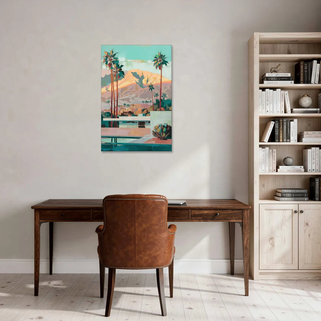 Palm Springs Mountain View - Canvas Wall Art - Office - 24x36