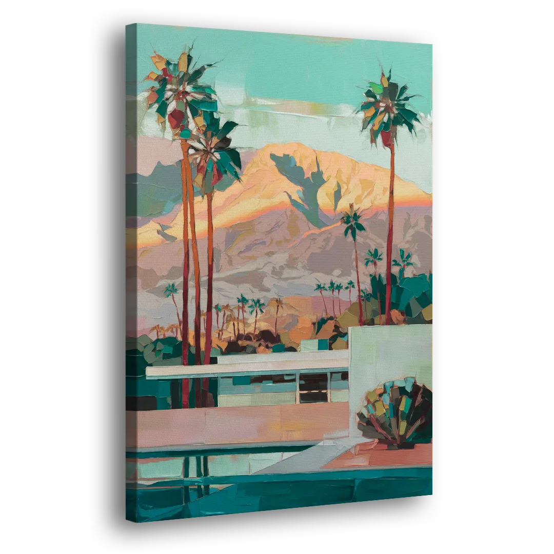 Palm Springs Mountain View Side - Canvas Wall Art
