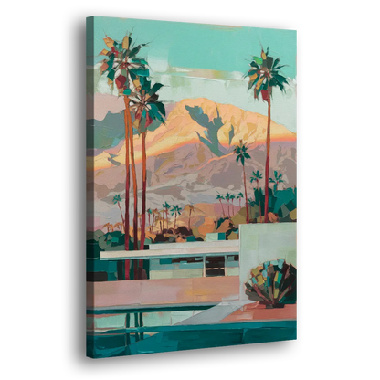 Palm Springs Mountain View Side - Canvas Wall Art