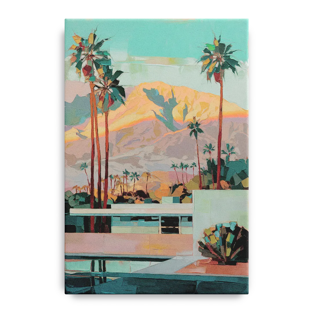 Palm Springs Mountain View Front - Canvas Wall Art