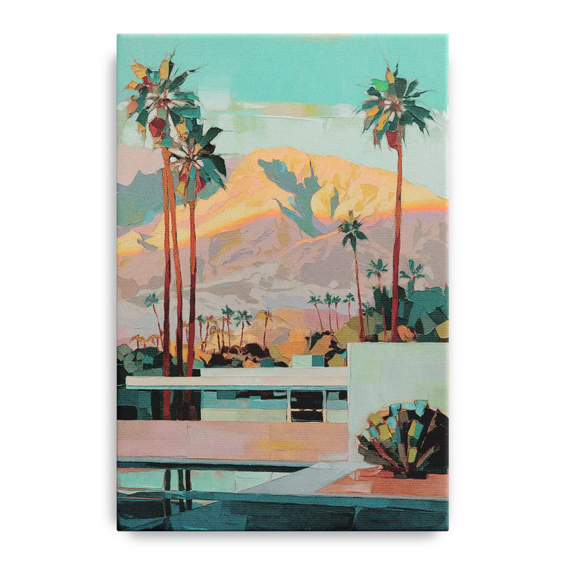 Palm Springs Mountain View Front - Canvas Wall Art