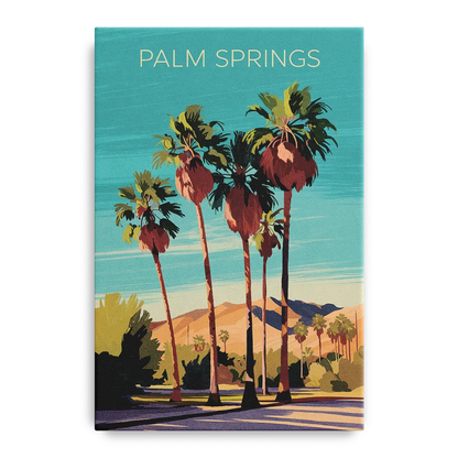 Palm Springs Palm Trees and Sky Front - Canvas Wall Art