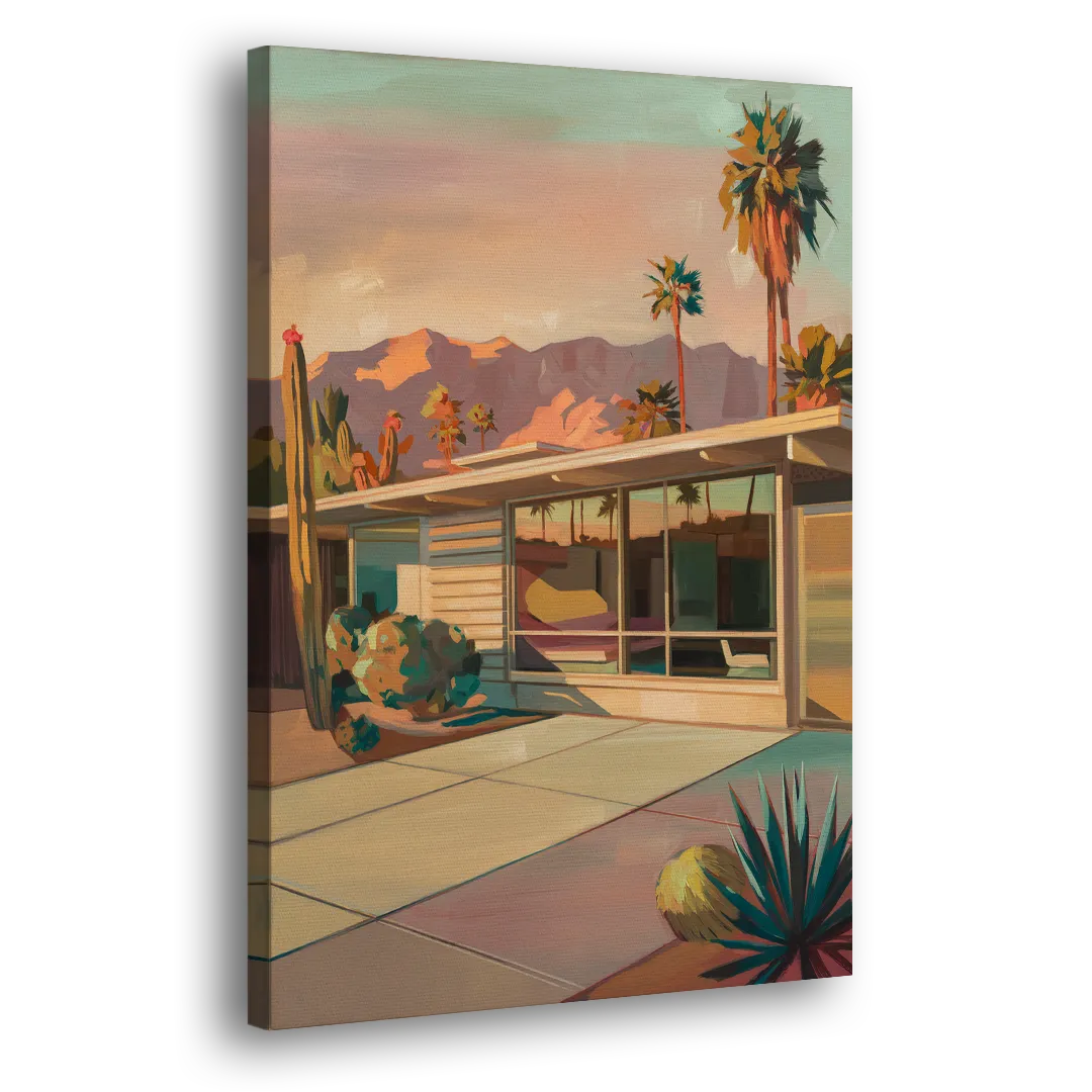 Palm Springs Retro Architecture Side - Canvas Wall Art